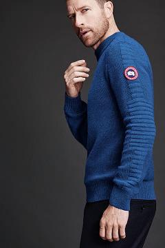 Ropa Canada Goose Hombre Mexico - Paterson Suéteres Azules IR7283014